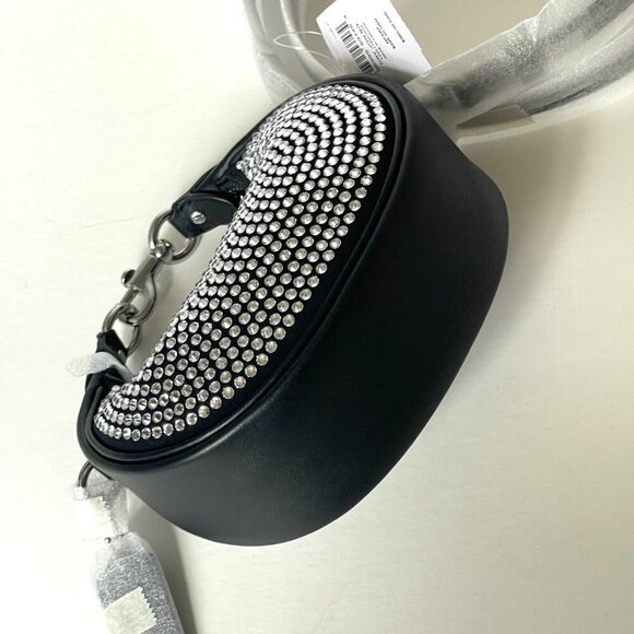 Coach Jonie Mini Bag CW574 Black Crystal Beaded Leather Crossbody Wristlet - Picture 9 of 14